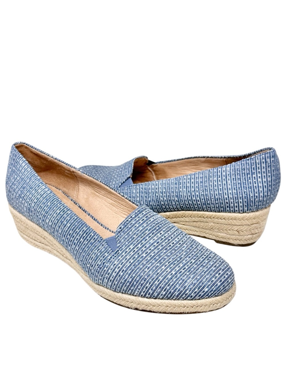 Life Stride Canvas Slip On Kamilla Wedge Espadrilles 9.5 Wide